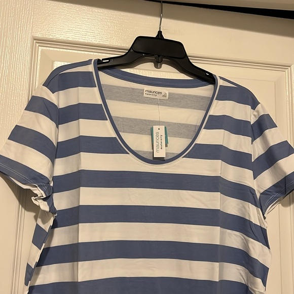 NWT Maurice’s Plus Size Striped Scoop Neck Maternity Tee - Picture 3 of 10